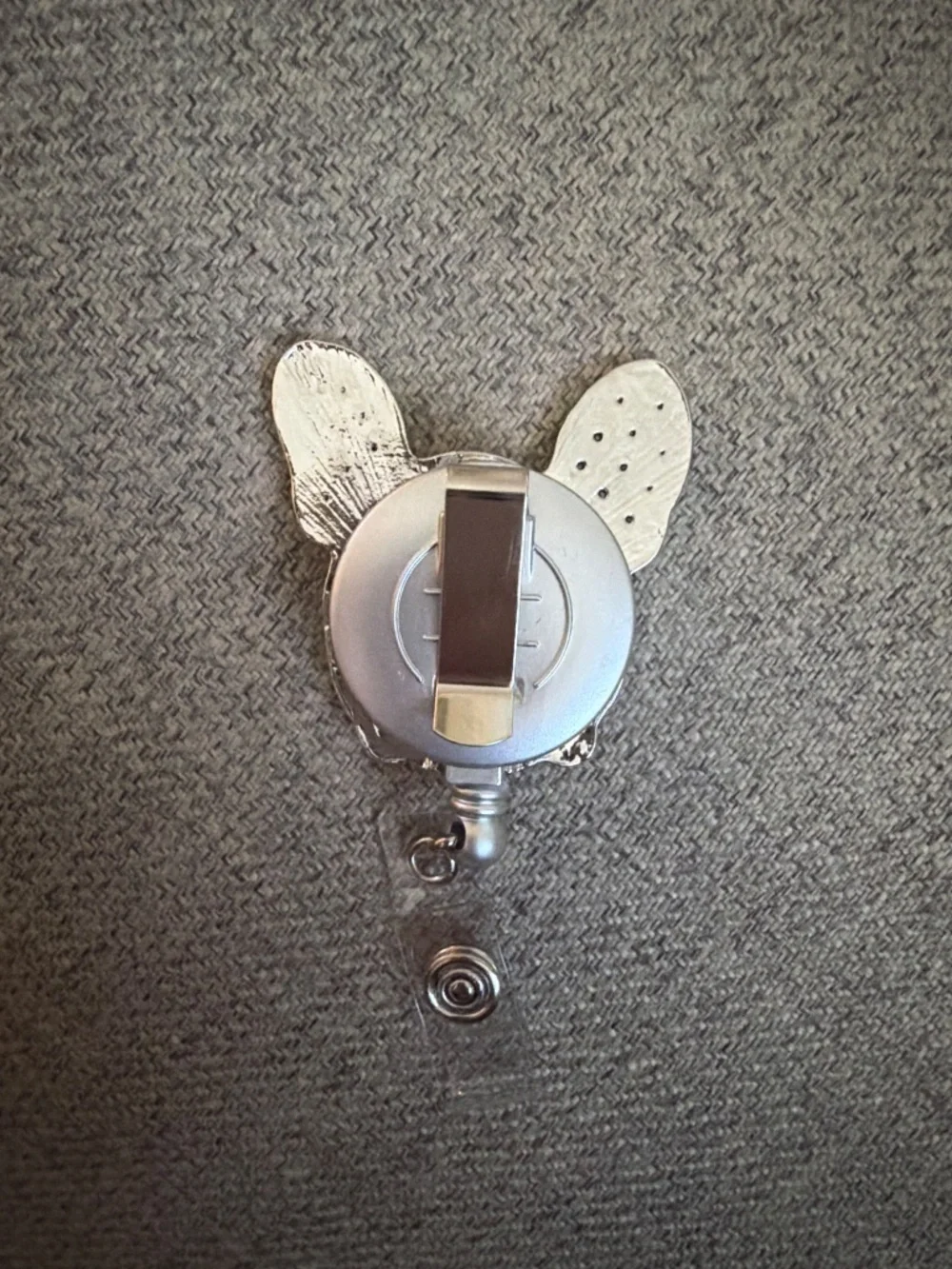 Rhinestone Frenchie Badge Holder